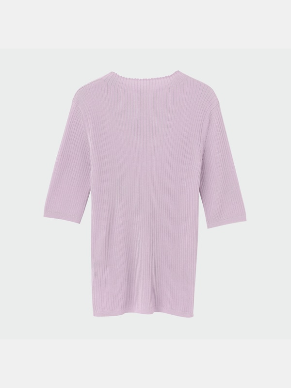 シアーハイネックニット（5分袖）