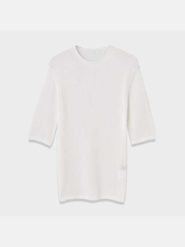 シアーハイネックニット（5分袖）