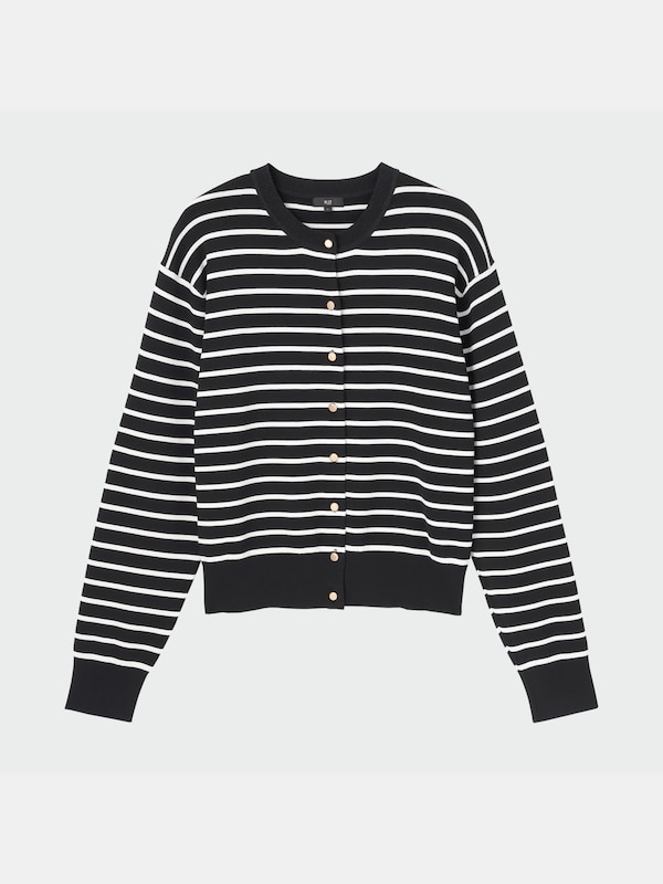 UVカットメタルボタンショートカーディガン（マシンウォッシャブル/UVカット機能）