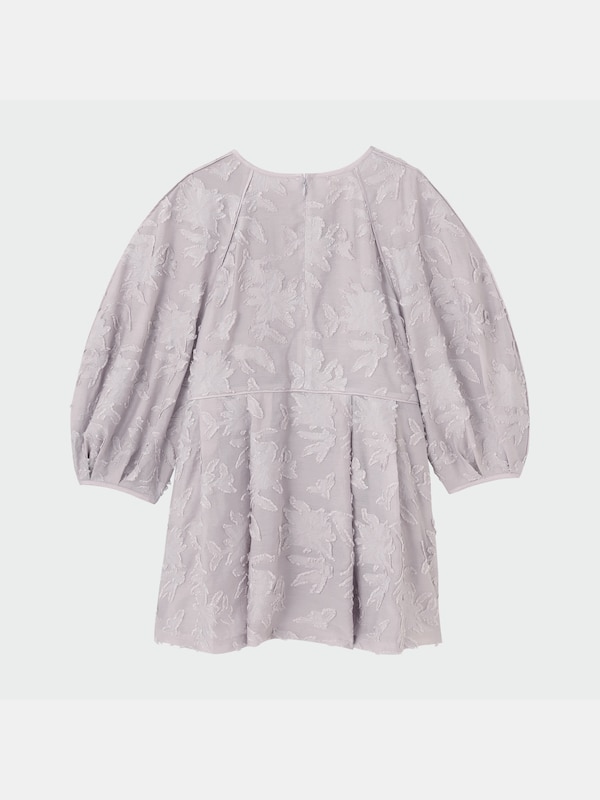 カットジャカードペプラムブラウス（7分袖）