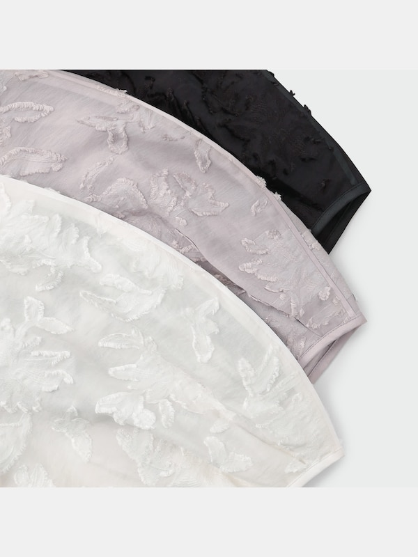 カットジャカードペプラムブラウス（7分袖）