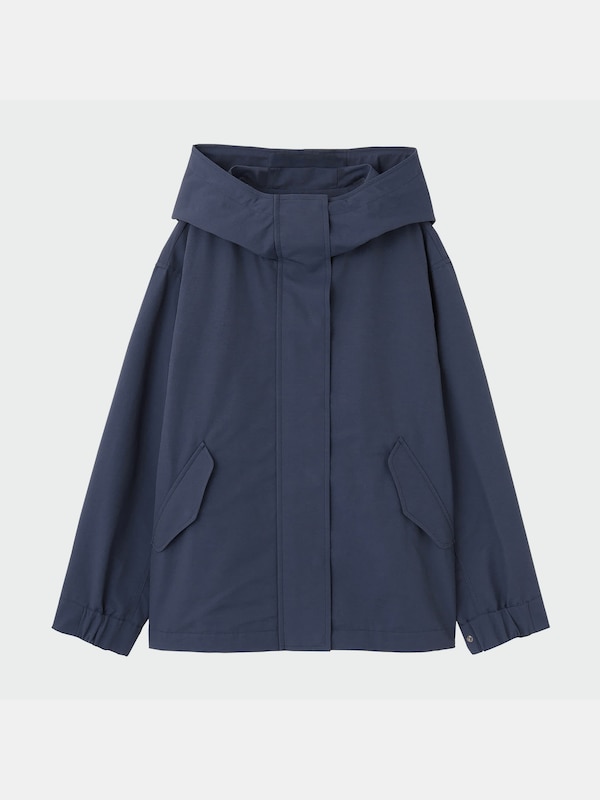 コットンブレンドフーデットパーカ