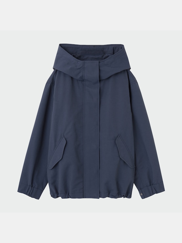 コットンブレンドフーデットパーカ