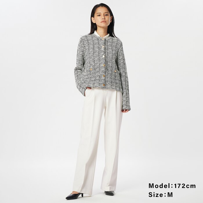 PLUS STYLE ワイドパンツ（ウールブレンドウォームリザーブ）（丈長め）