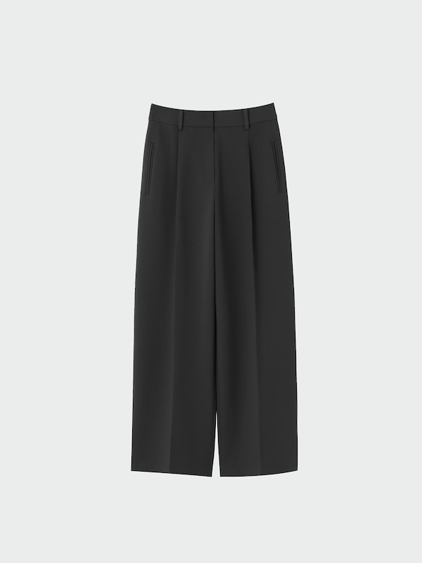 【丈長め】PLUS STYLE ワイドパンツ（ウールブレンドウォームリザーブ ）