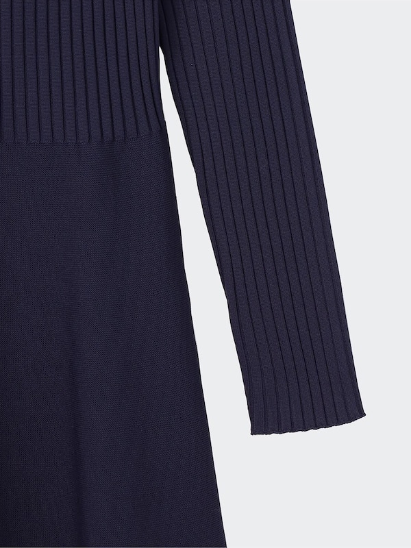 【丈短め】ホールガーメント®ニットフレアワンピース（長袖）