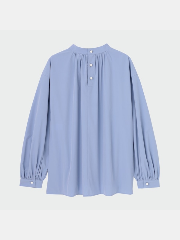 ハイネックギャザーブラウス（吸汗速乾）（長袖）