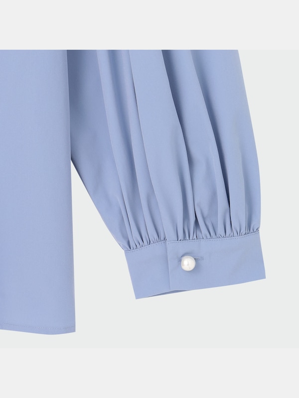 ハイネックギャザーブラウス（吸汗速乾）（長袖）