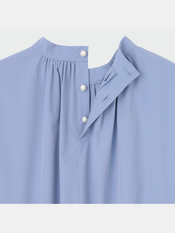 ハイネックギャザーブラウス（吸汗速乾）（長袖）