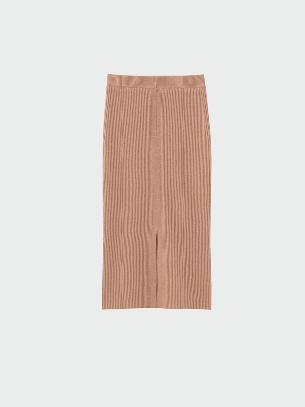 【丈短め】エクストラファインメリノウールミドルゲージニットスカート