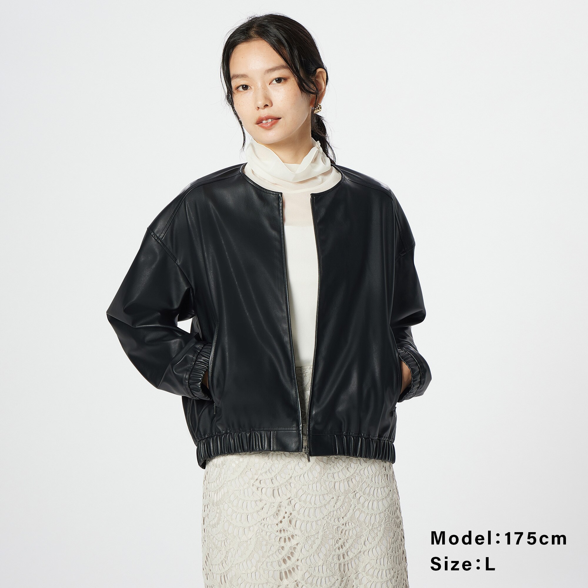 ZARA ショート丈 フェイクレザージャケット Mサイズ