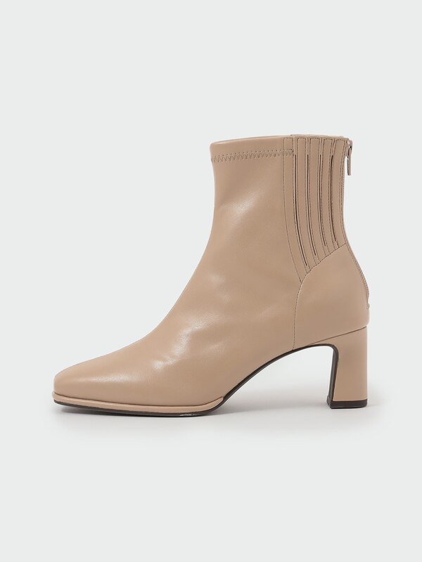 スクエアトゥストレッチショートブーツ