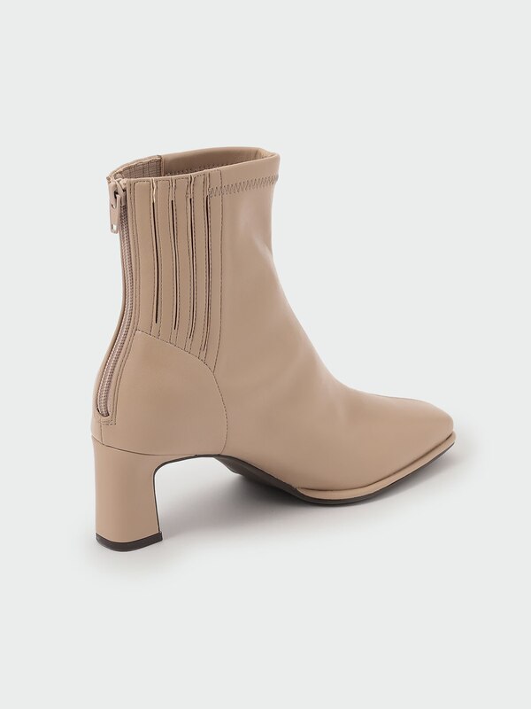 スクエアトゥストレッチショートブーツ