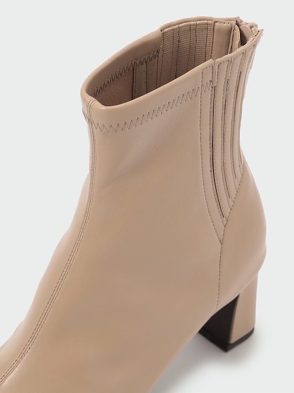 スクエアトゥストレッチショートブーツ