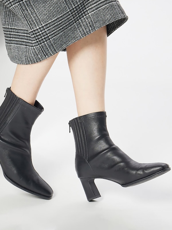 スクエアトゥストレッチショートブーツ