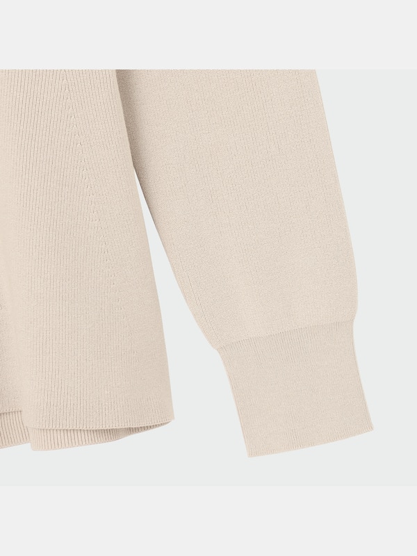 Vネックパールボタンペプラムカーディガン（長袖）