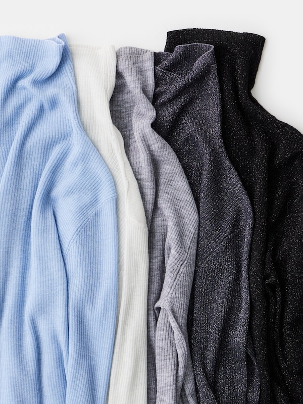 ラメシアーリブタートルネックセーター （長袖）