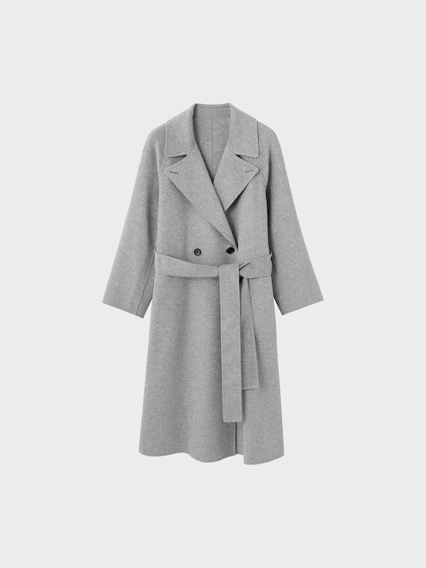 ウールブレンドリバーロングコート