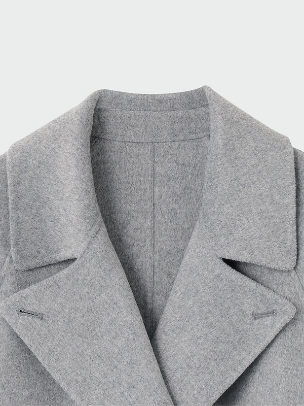 ウールブレンドリバーロングコート