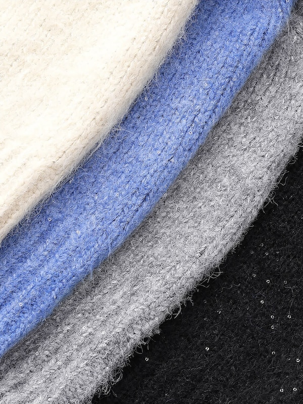 スパンコールバックスリットセーター