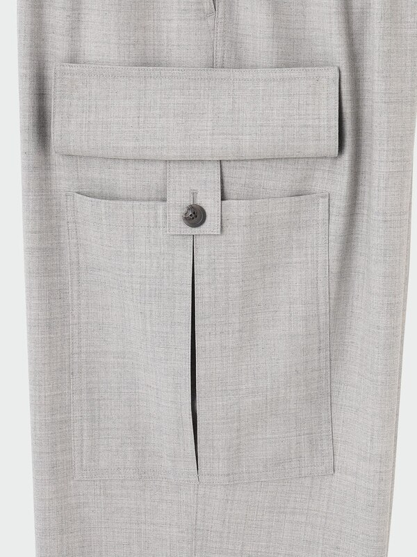 ウールブレンドパラシュートカーゴパンツ