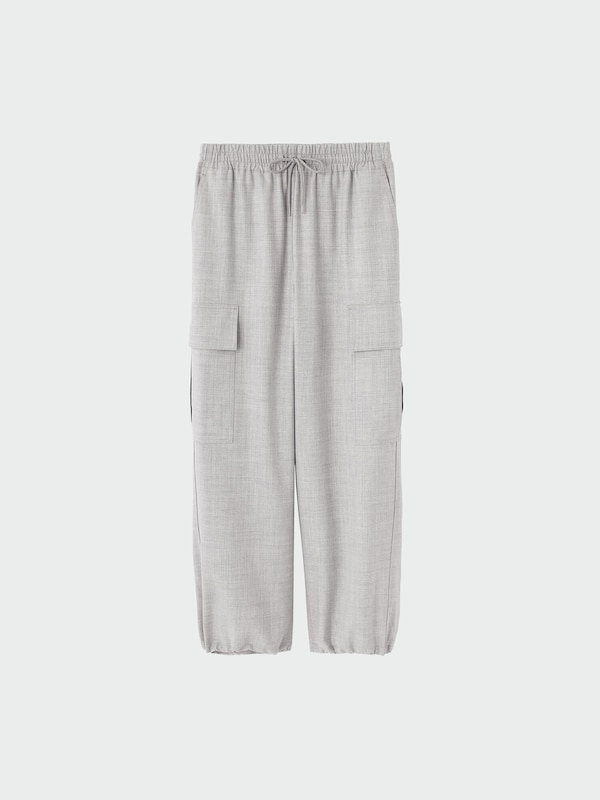 ウールブレンドパラシュートカーゴパンツ