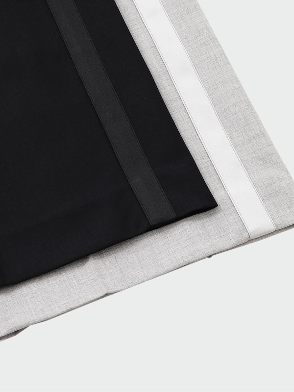 ウールブレンドサイドラインワイドパンツ