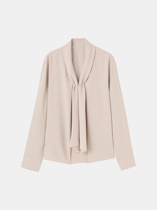 ジョーゼットメタルパーツブラウス（長袖）