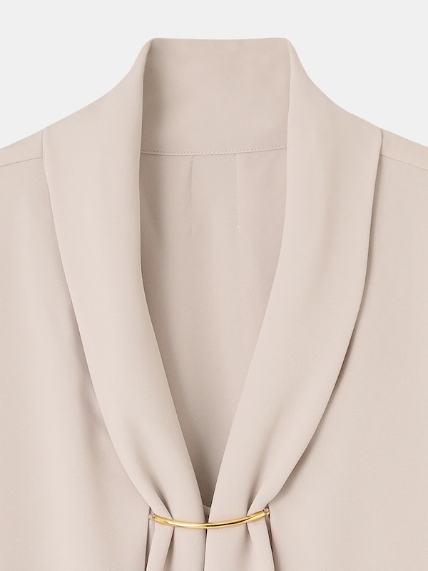 ジョーゼットメタルパーツブラウス（長袖）