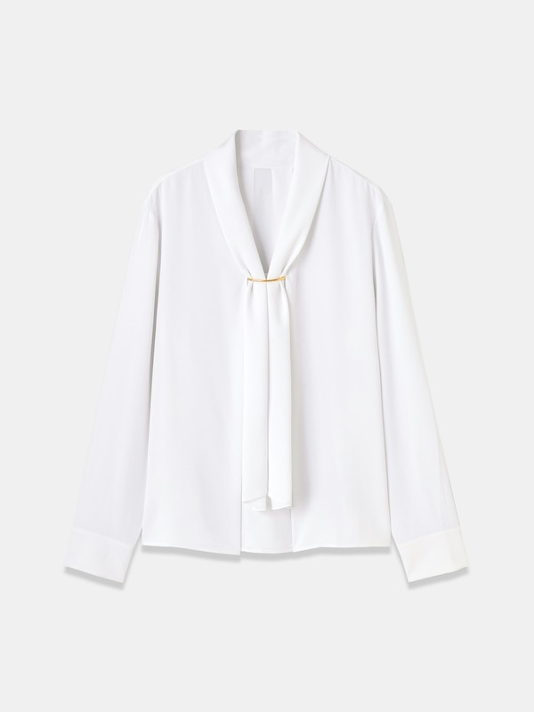 ジョーゼットメタルパーツブラウス（長袖）