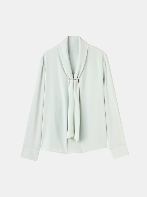 ジョーゼットメタルパーツブラウス（長袖）