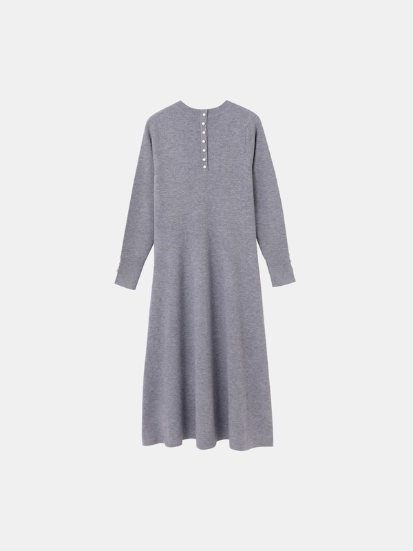 バックパールニットワンピース（長袖）