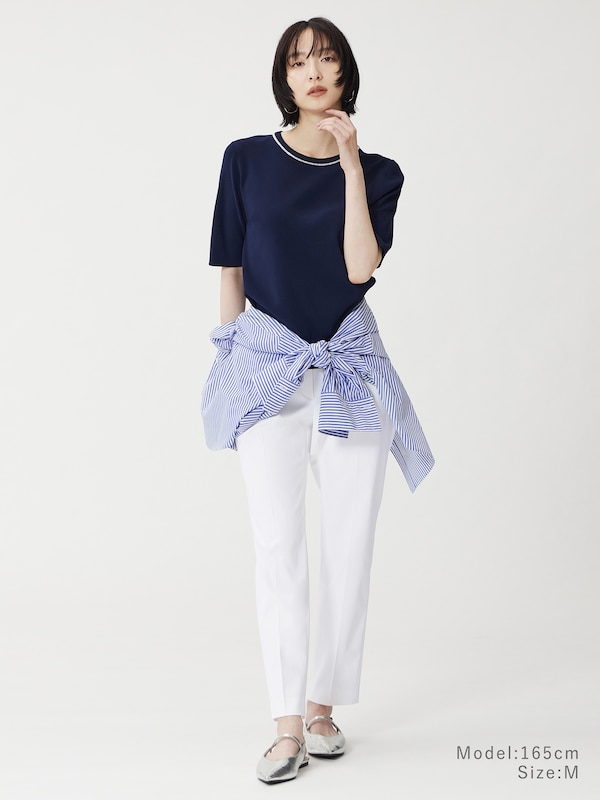 スティックパンツ（リネンブレンド）