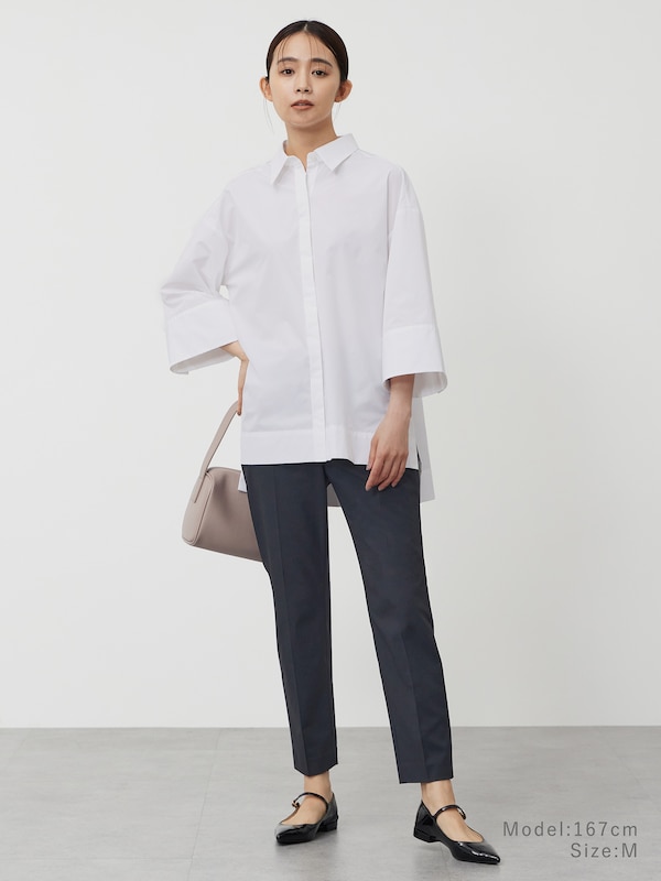 スティックパンツ（リネンブレンド）