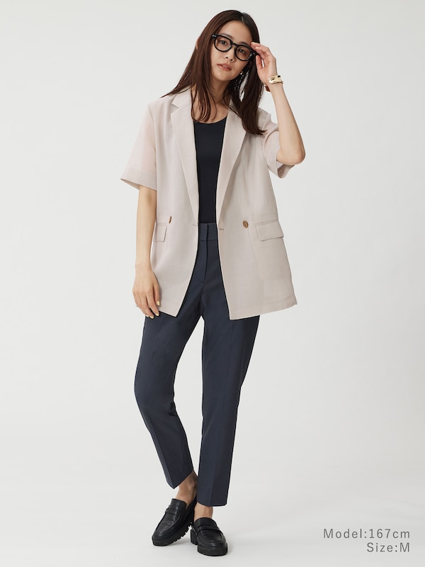 スティックパンツ（リネンブレンド）