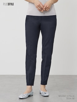 【丈長め】スティックパンツ（リネンブレンド）