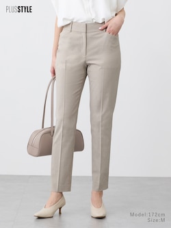 【丈長め】スティックパンツ（リネンブレンド）