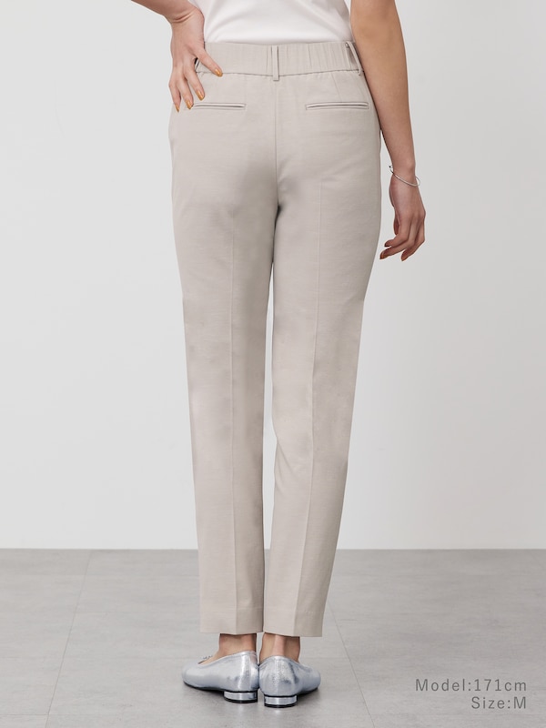 【丈長め】スティックパンツ（リネンブレンド）