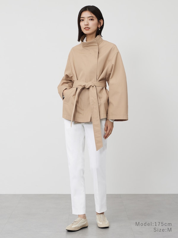 【丈長め】スティックパンツ（リネンブレンド）