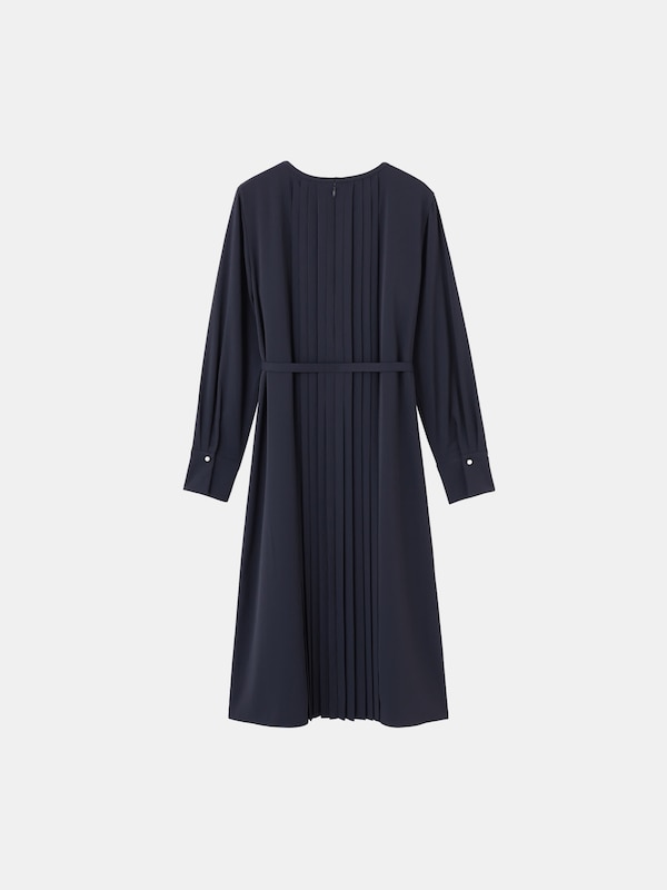 ジョーゼットプリーツワンピース（長袖）