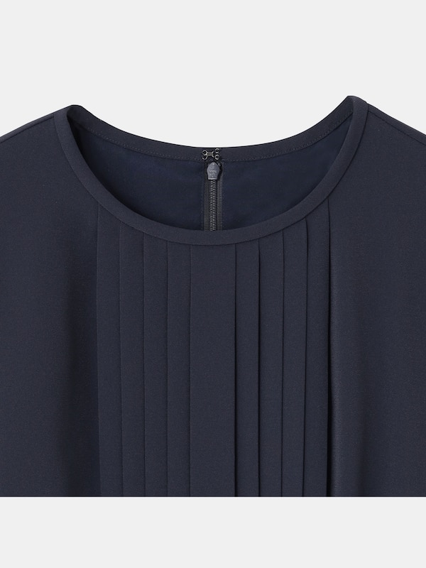 ジョーゼットプリーツワンピース（長袖）