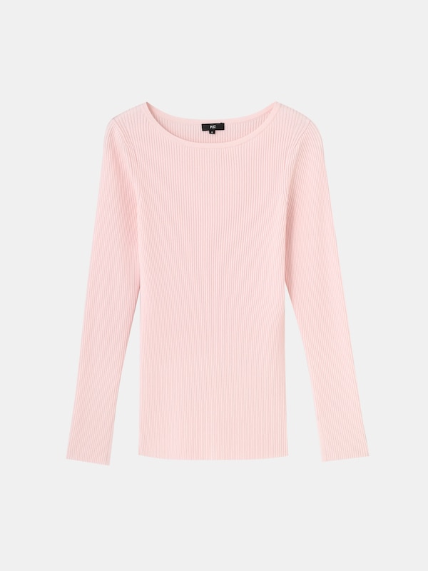 ボートネックリブニットプルオーバー（長袖）