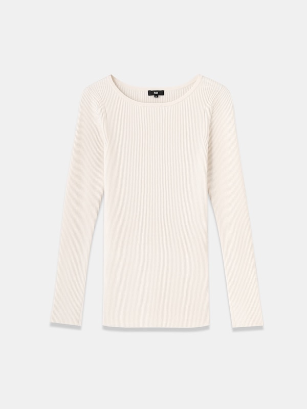 ボートネックリブニットプルオーバー（長袖）