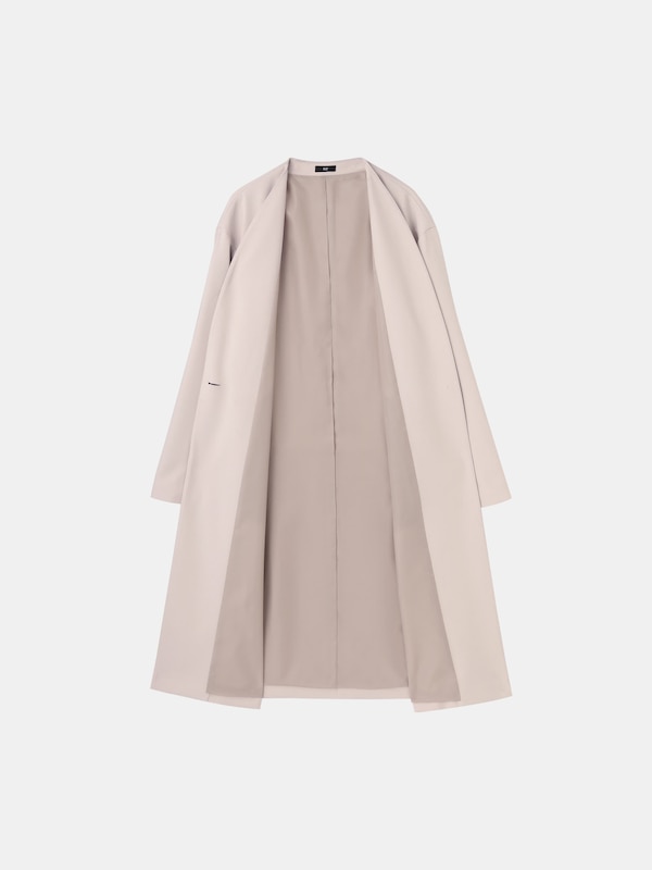 Vネックベルテッドロングコート