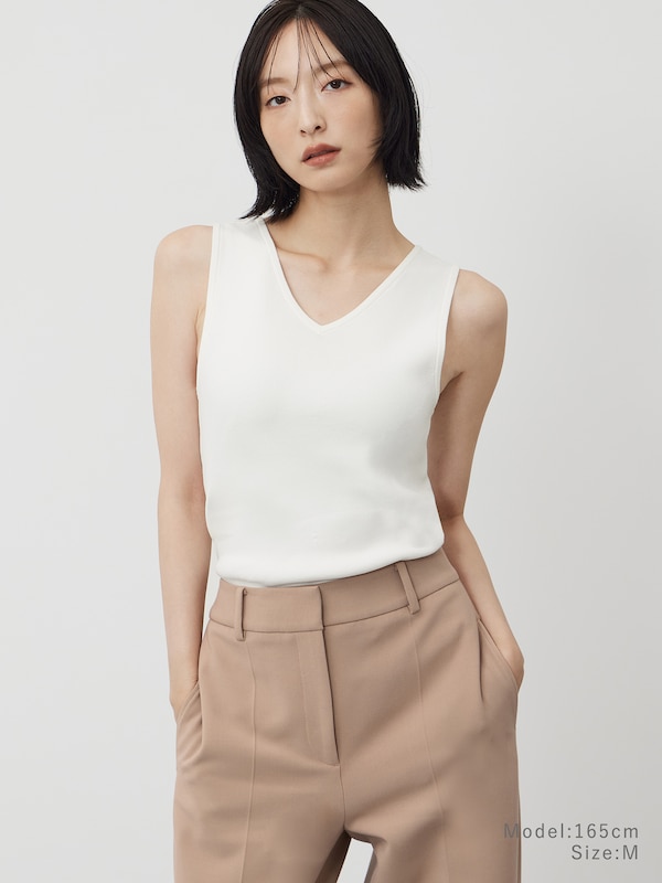 UVカットレーヨンブレンド2WAYタンクトップ