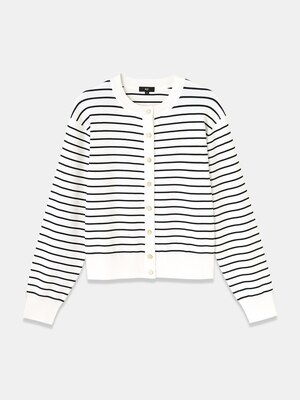 UVカットレーヨンブレンドメタルボタンカーディガン（マシンウォッシャブル/接触冷感）