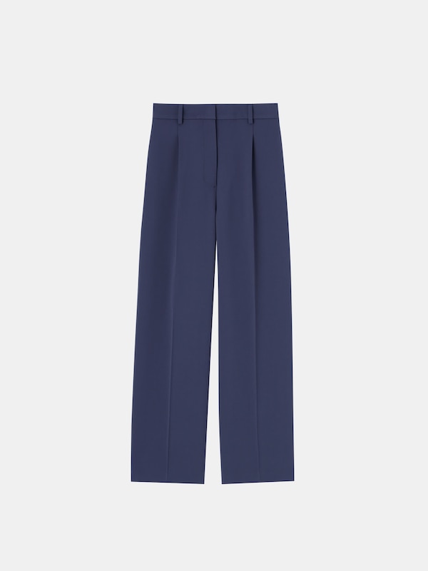 【丈長め】PLUS STYLEワイドパンツ（テックツイル）