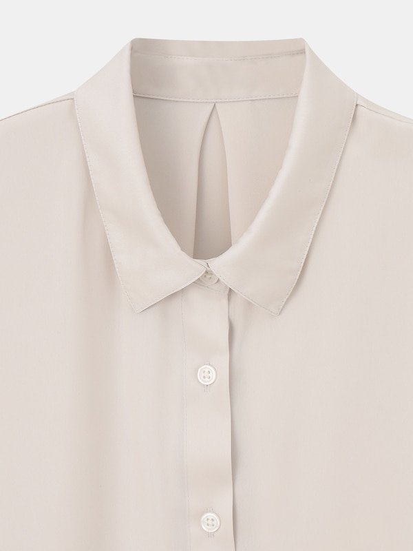 サテンレギュラーカラーシャツ（長袖）