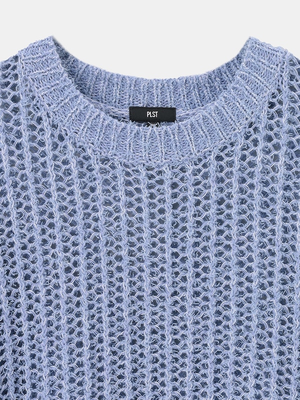 コットンブレンドフェザーメッシュセーター