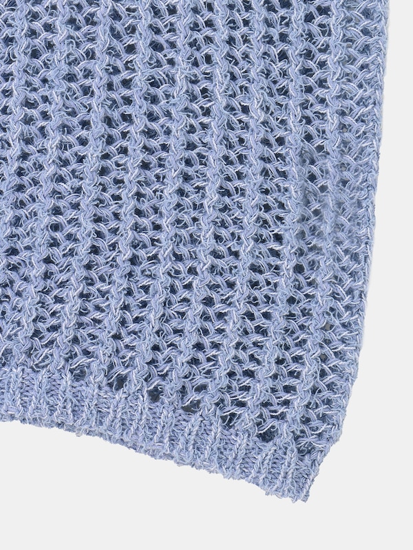 コットンブレンドフェザーメッシュセーター